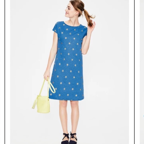 Boden Paulina Jersey Dress in Blue Size 10 - Picture 3 of 13